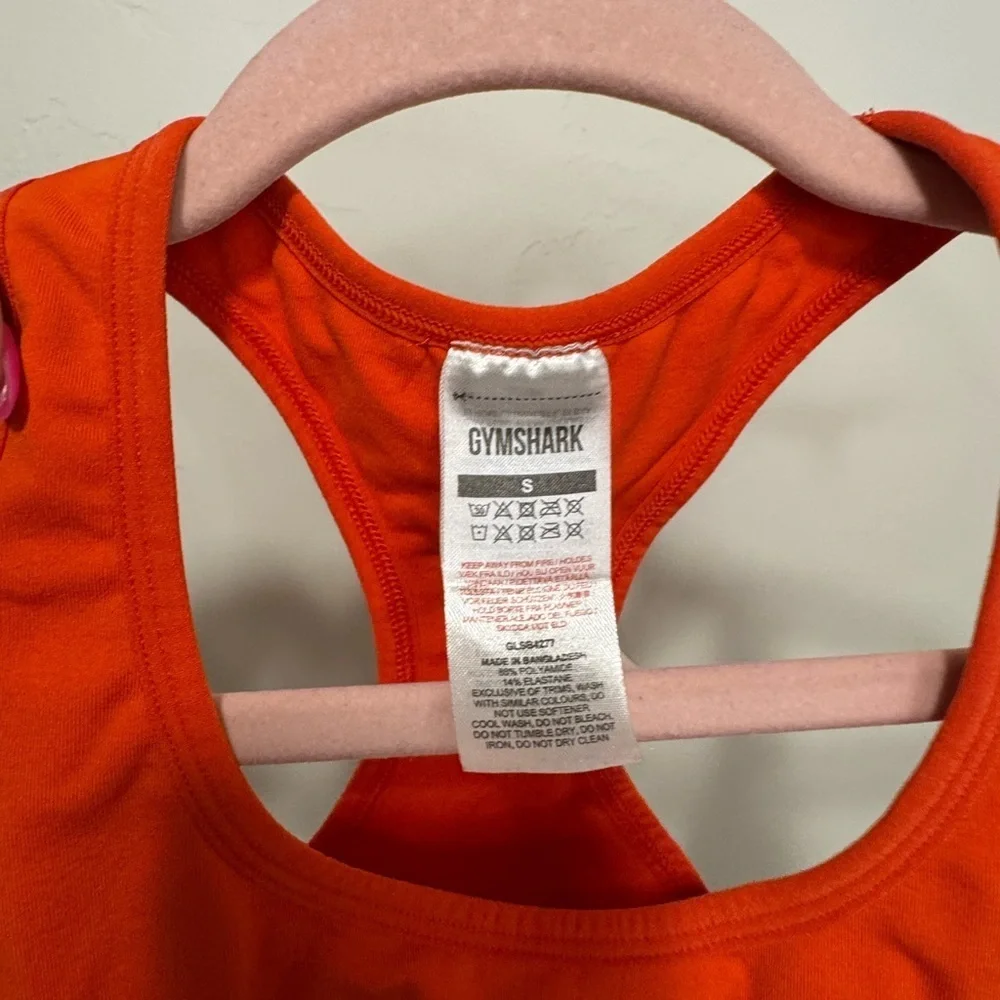Gymshark orange cotton blend sports bra athletic size small